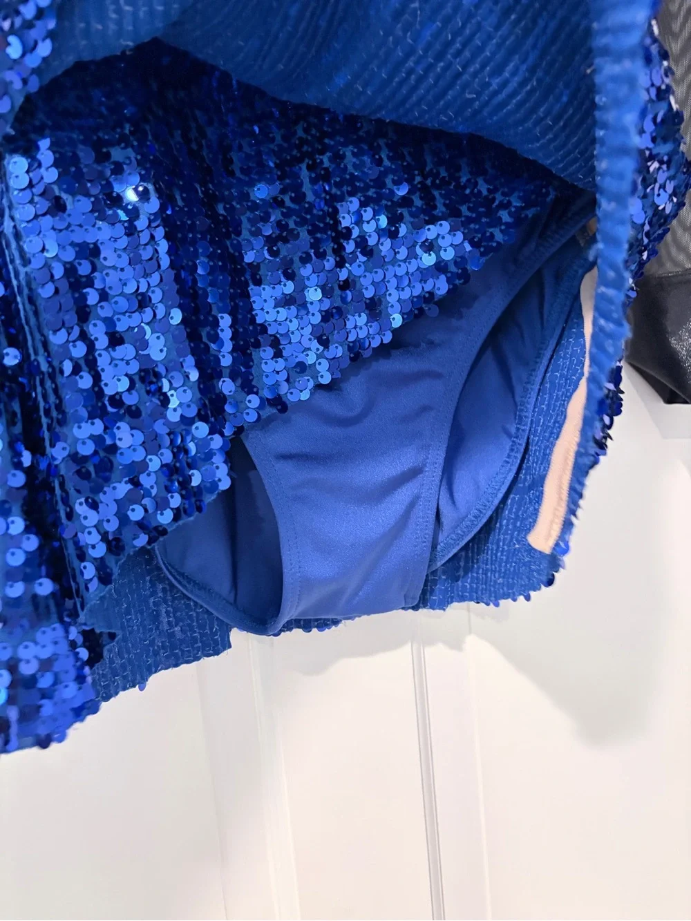 Balera Ultra Sparkle Wrap Front Dance Dress Blue Sequin Mesh Child Large LC